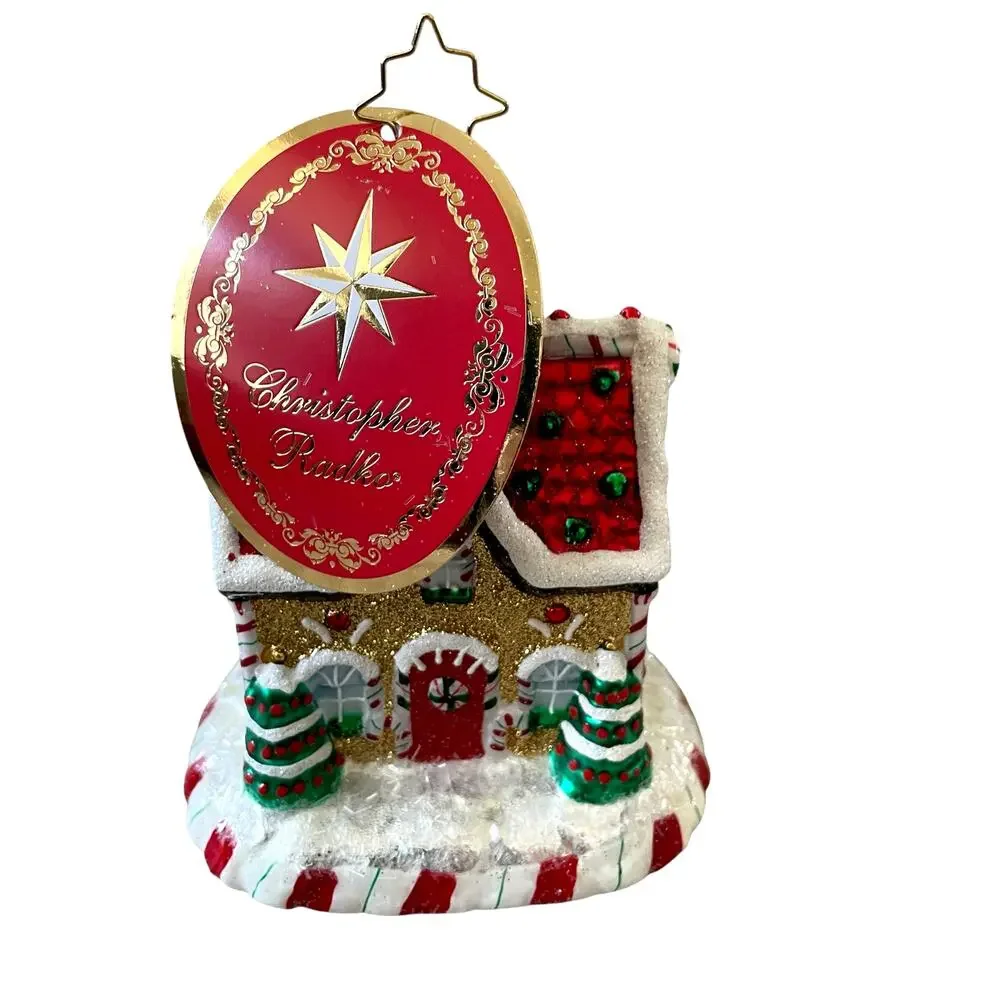 NEW Christopher Radko Sweet Tooth Cottage Glass Ornament